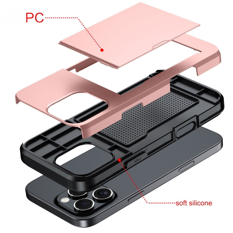 For iPhone 16 Pro Shockproof Armor Phone Case with Card Slot(Black) - iPhone 16 Pro Cases by PMC TechLife | Online Shopping South Africa | PMC TechLife | Buy Now Pay Later Mobicred
