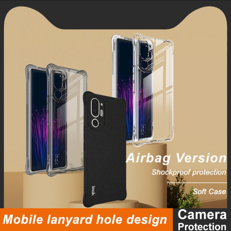 For HTC U24 Pro imak Shockproof Airbag TPU Phone Case(Matte Black) - More Brand by imak | Online Shopping South Africa | PMC Jewellery | Buy Now Pay Later Mobicred