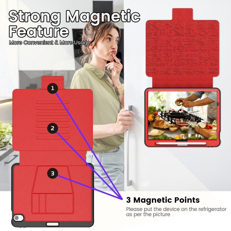 For iPad Air 11 2024 Smart B Magnetic Holder Leather Tablet Case(Red) - iPad Air 11 2024 Cases by PMC Jewellery | Online Shopping South Africa | PMC Jewellery | Buy Now Pay Later Mobicred