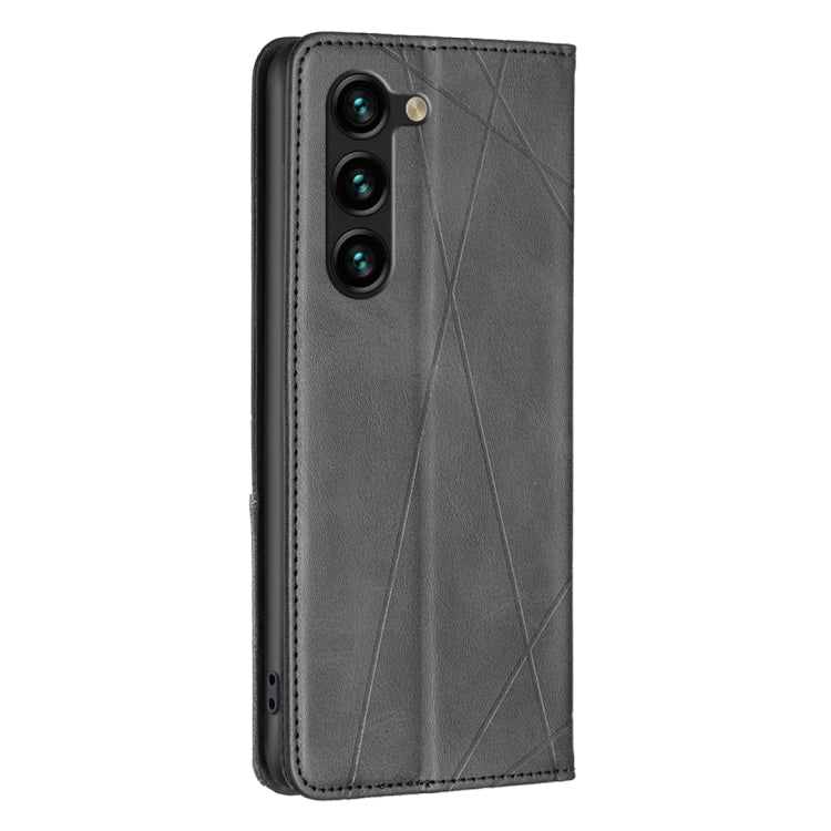 For Samsung Galaxy S25+ 5G Rhombus Texture Magnetic Leather Phone Case(Black) - Galaxy S25+ 5G Cases by PMC Jewellery | Online Shopping South Africa | PMC Jewellery | Buy Now Pay Later Mobicred