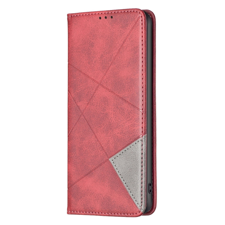 For Samsung Galaxy S25 Ultra 5G Rhombus Texture Magnetic Leather Phone Case(Red) - Galaxy S25 Ultra 5G Cases by PMC Jewellery | Online Shopping South Africa | PMC Jewellery | Buy Now Pay Later Mobicred