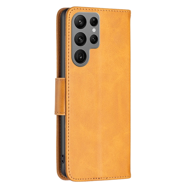 For Samsung Galaxy S25 Ultra 5G Lambskin Texture Pure Color Flip Leather Phone Case(Yellow) - Galaxy S25 Ultra 5G Cases by PMC Jewellery | Online Shopping South Africa | PMC Jewellery | Buy Now Pay Later Mobicred