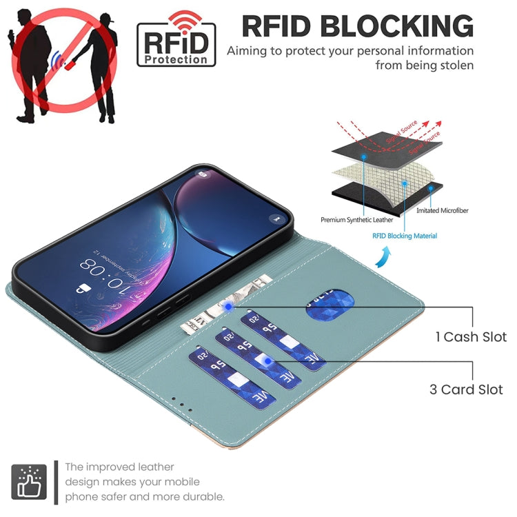For Google Pixel 9 Pro Color Matching RFID Anti-theft Leather Phone Case(Green) - Google Cases by PMC TechLife | Online Shopping South Africa | PMC TechLife | Buy Now Pay Later Mobicred