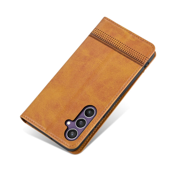 For Samsung Galaxy S24 FE 5G AZNS Magnetic Calf Texture Flip Leather Phone Case(Light Brown) - Galaxy S24 FE 5G Cases by AZNS | Online Shopping South Africa | PMC Jewellery | Buy Now Pay Later Mobicred