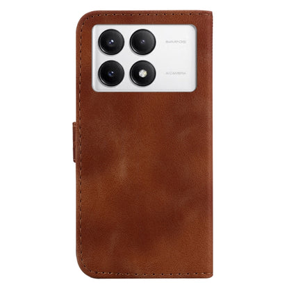 For Xiaomi Redmi K70 / K70 Pro Seven-shaped Embossed Leather Phone Case(Brown) - K70 Cases by PMC Jewellery | Online Shopping South Africa | PMC Jewellery | Buy Now Pay Later Mobicred