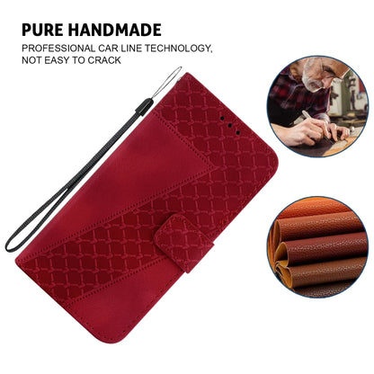 For Xiaomi Redmi K70 / K70 Pro Seven-shaped Embossed Leather Phone Case(Red) - K70 Cases by PMC Jewellery | Online Shopping South Africa | PMC Jewellery | Buy Now Pay Later Mobicred