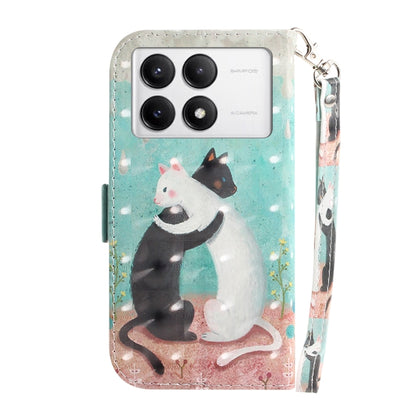 For Xiaomi Redmi K70 Pro / K70 3D Colored Flip Leather Phone Case(Black White Cat) - K70 Cases by PMC Jewellery | Online Shopping South Africa | PMC Jewellery | Buy Now Pay Later Mobicred