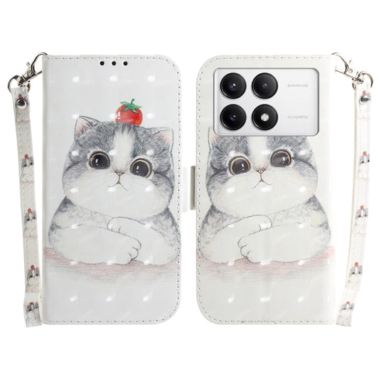 For Xiaomi Redmi K70 Pro / K70 3D Colored Flip Leather Phone Case(Cute Cat) - K70 Cases by PMC Jewellery | Online Shopping South Africa | PMC Jewellery | Buy Now Pay Later Mobicred