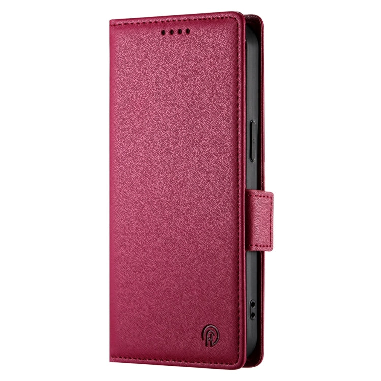 For Google Pixel 9 Pro Side Buckle Magnetic Frosted Leather Phone Case(Wine Red) - Google Cases by PMC TechLife | Online Shopping South Africa | PMC TechLife | Buy Now Pay Later Mobicred