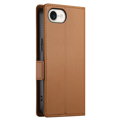 For iPhone SE 2024 Side Buckle Magnetic Frosted Leather Phone Case(Brown) - More iPhone Cases by PMC Jewellery | Online Shopping South Africa | PMC Jewellery | Buy Now Pay Later Mobicred