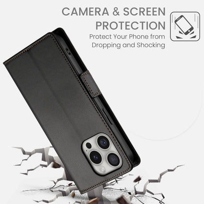 For iPhone 16 Pro Side Buckle Magnetic Frosted Leather Phone Case(Black) - iPhone 16 Pro Cases by PMC Jewellery | Online Shopping South Africa | PMC Jewellery | Buy Now Pay Later Mobicred