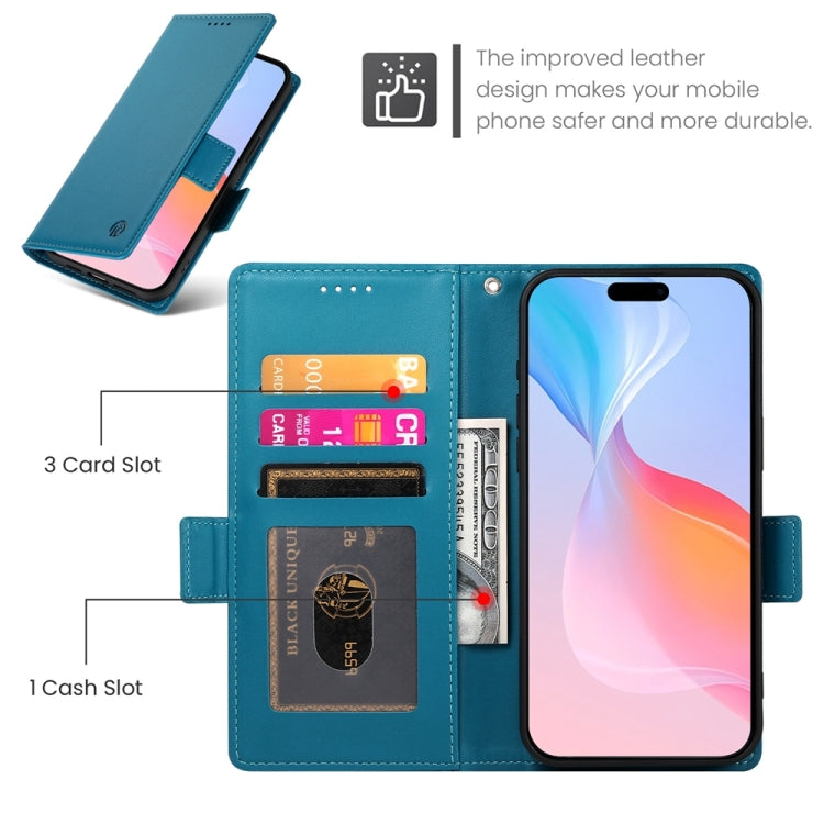 For iPhone 16 Pro Side Buckle Magnetic Frosted Leather Phone Case(Blue) - free shipping - PMC TechLife - Order now!