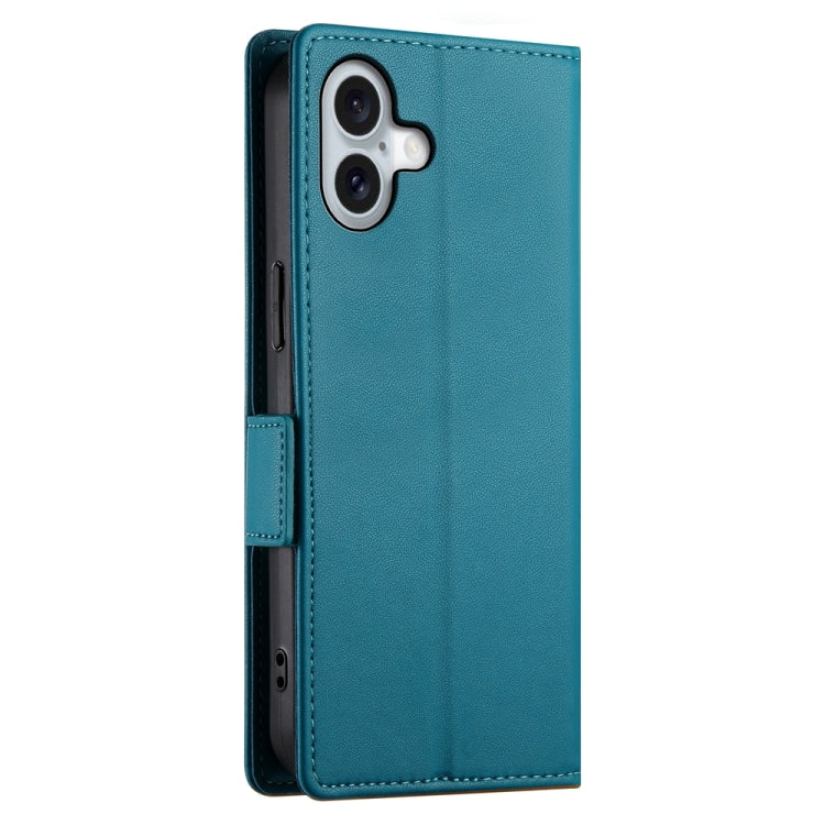 For iPhone 16 Plus Side Buckle Magnetic Frosted Leather Phone Case(Blue) - iPhone 16 Plus Cases by PMC TechLife | Online Shopping South Africa | PMC TechLife | Buy Now Pay Later Mobicred