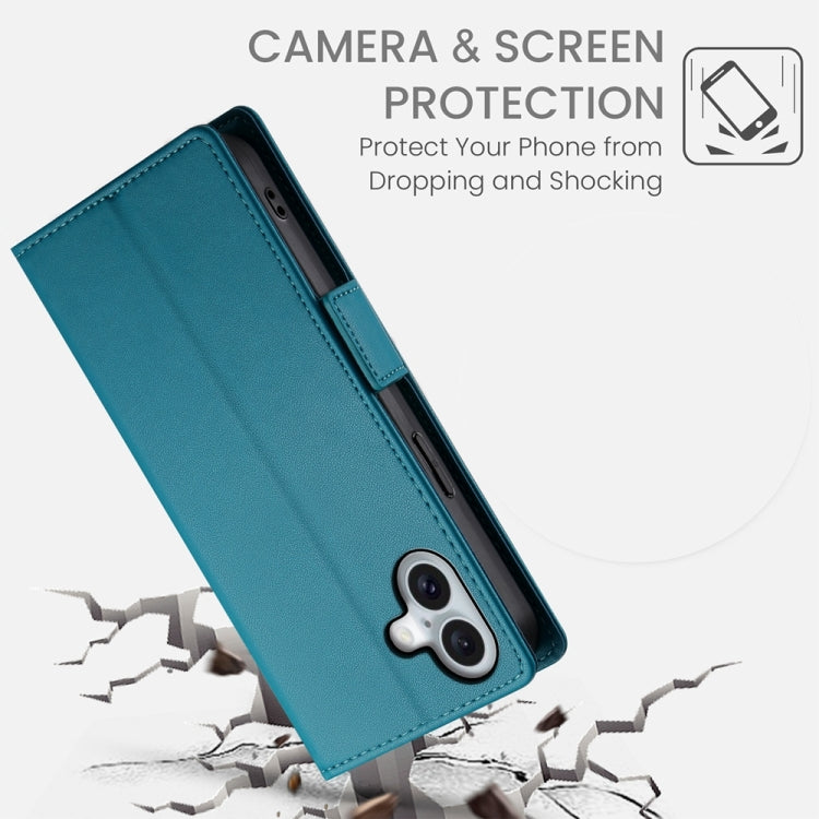 For iPhone 16 Plus Side Buckle Magnetic Frosted Leather Phone Case(Blue) - iPhone 16 Plus Cases by PMC TechLife | Online Shopping South Africa | PMC TechLife | Buy Now Pay Later Mobicred