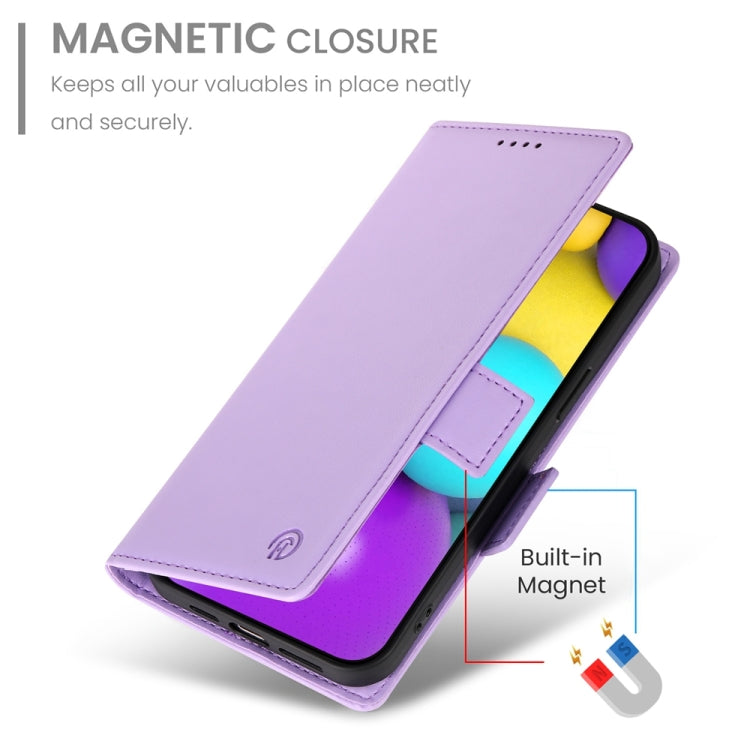 For iPhone 16 Side Buckle Magnetic Frosted Leather Phone Case(Purple) - iPhone 16 Cases by PMC Jewellery | Online Shopping South Africa | PMC Jewellery | Buy Now Pay Later Mobicred