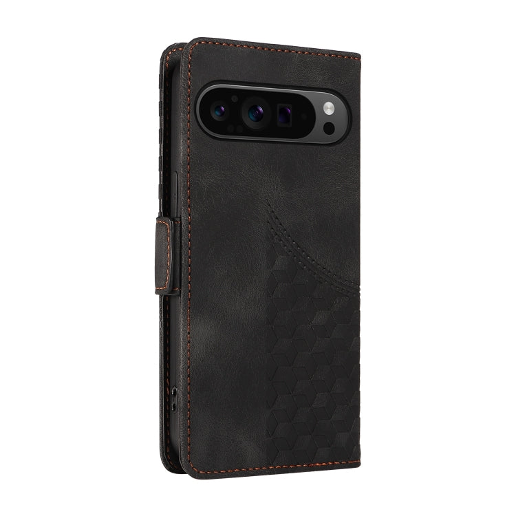 For Google Pixel 9 Pro XL Embossed Rhombus Starry Leather Phone Case(Black) - Google Cases by PMC Jewellery | Online Shopping South Africa | PMC Jewellery | Buy Now Pay Later Mobicred