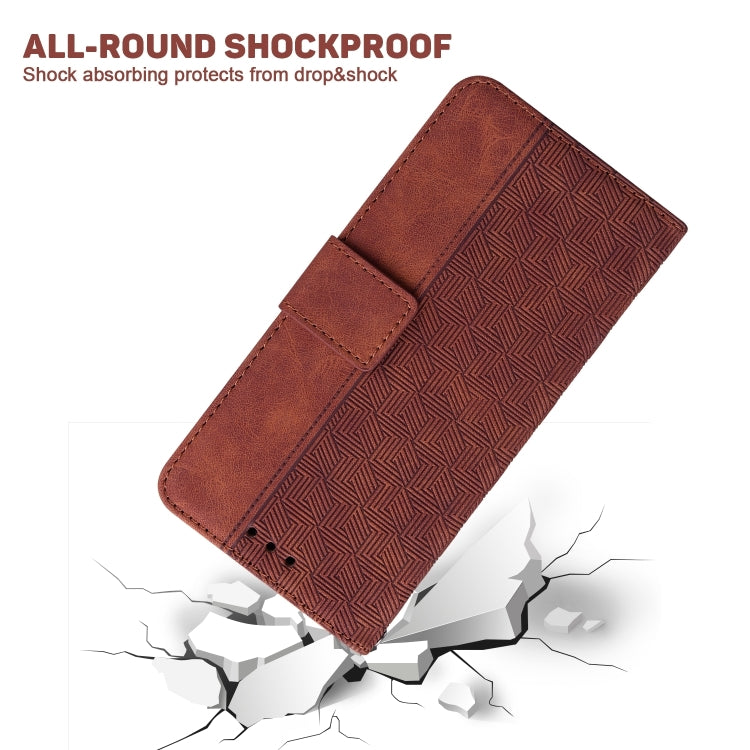 For Xiaomi Redmi K70 Pro / K70 Geometric Embossed Leather Phone Case(Brown) - K70 Cases by PMC Jewellery | Online Shopping South Africa | PMC Jewellery | Buy Now Pay Later Mobicred