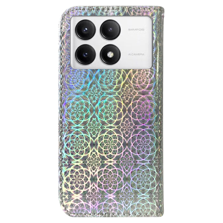 For Xiaomi Redmi K70 / K70 Pro Colorful Magnetic Buckle Leather Phone Case(Silver) - K70 Cases by PMC Jewellery | Online Shopping South Africa | PMC Jewellery | Buy Now Pay Later Mobicred