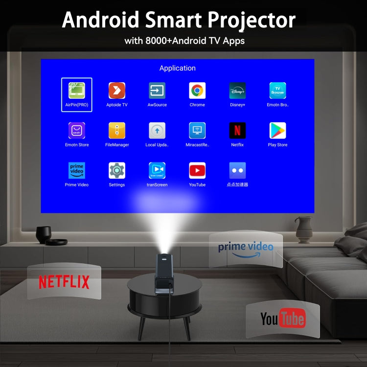 Y6S 4K Android 12.0 Portable Home HD Mini WiFi Projector(AU Plug) - Mini Projector by PMC TechLife | Online Shopping South Africa | PMC TechLife | Buy Now Pay Later Mobicred