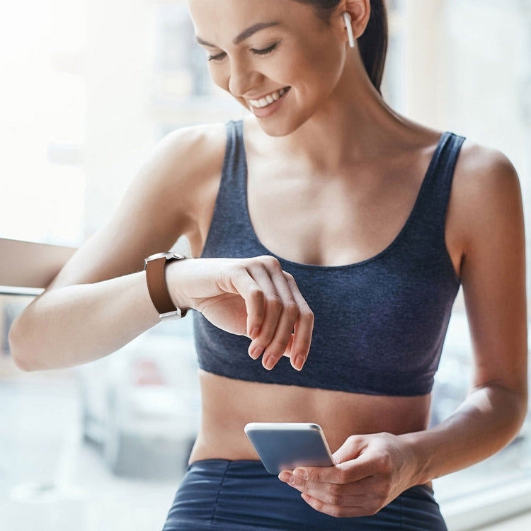 22mm Magnetic Silver Buckle Silicone Leather Watch Band(Dark Brown) - free shipping - PMC TechLife - Order now!