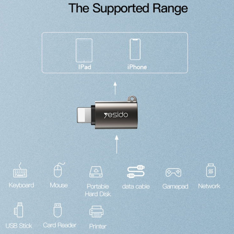 Yesido GS14 8 Pin to USB 3.0 OTG Adapter(Black) - free shipping - PMC Jewellery - Order now!