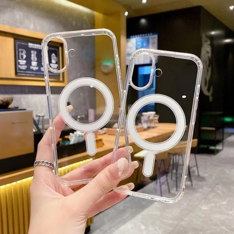 For iPhone 16 Large Hole Camera MagSafe Magnetic Clear Acrylic TPU Case(Transparent) - iPhone 16 Cases by PMC TechLife | Online Shopping South Africa | PMC TechLife | Buy Now Pay Later Mobicred