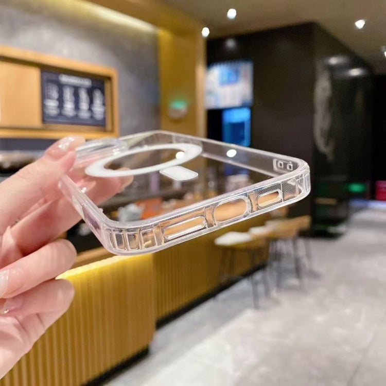 For iPhone 16 Large Hole Camera MagSafe Magnetic Clear Acrylic TPU Case(Transparent) - iPhone 16 Cases by PMC TechLife | Online Shopping South Africa | PMC TechLife | Buy Now Pay Later Mobicred