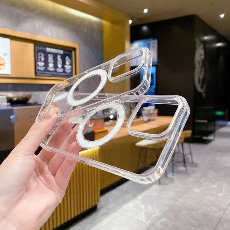 For iPhone 16 Large Hole Camera MagSafe Magnetic Clear Acrylic TPU Case(Transparent) - iPhone 16 Cases by PMC TechLife | Online Shopping South Africa | PMC TechLife | Buy Now Pay Later Mobicred