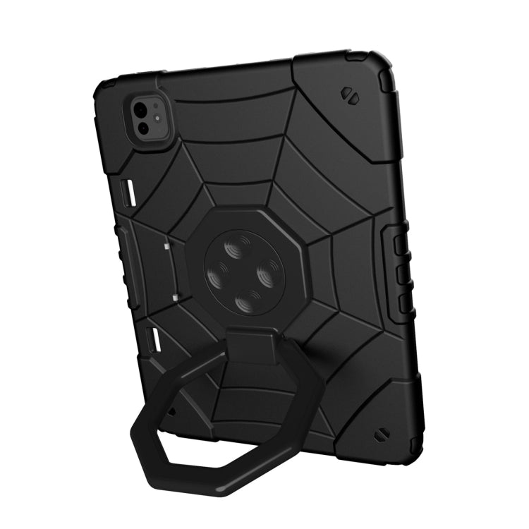 For iPad Pro 11 2024 Spider Turntable Handle Stress Relief Tablet Case(Black) - iPad Pro 11 2024 Cases by PMC TechLife | Online Shopping South Africa | PMC TechLife | Buy Now Pay Later Mobicred