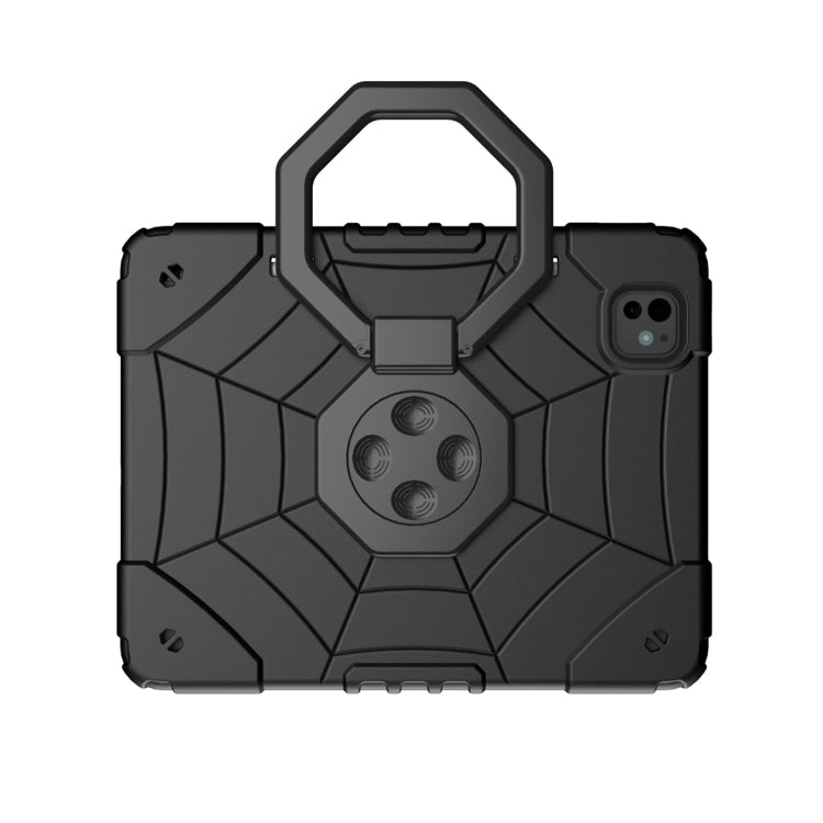 For iPad Pro 11 2024 Spider Turntable Handle Stress Relief Tablet Case(Black) - iPad Pro 11 2024 Cases by PMC TechLife | Online Shopping South Africa | PMC TechLife | Buy Now Pay Later Mobicred