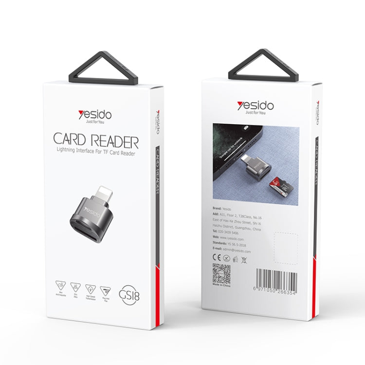 Yesido GS18 8 Pin to TF Card OTG Mini Card Reader(Black) - U Disk & Card Reader by Yesido | Online Shopping South Africa | PMC Jewellery | Buy Now Pay Later Mobicred