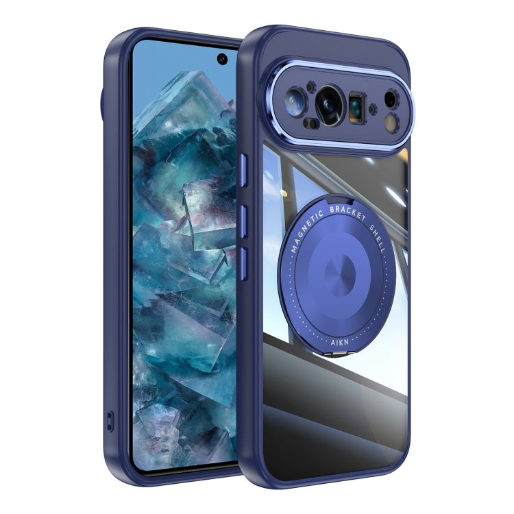 For Google Pixel 9 / 9 Pro 360 Holder Magsafe Acrylic Hybrid TPU Phone Case(Blue) - Google Cases by PMC Jewellery | Online Shopping South Africa | PMC Jewellery | Buy Now Pay Later Mobicred