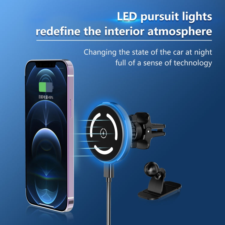 M68 15W Magnetic QI Standard Wireless Charging Car Holder(Dark Grey) - Wireless Charger Holders by PMC TechLife | Online Shopping South Africa | PMC TechLife | Buy Now Pay Later Mobicred