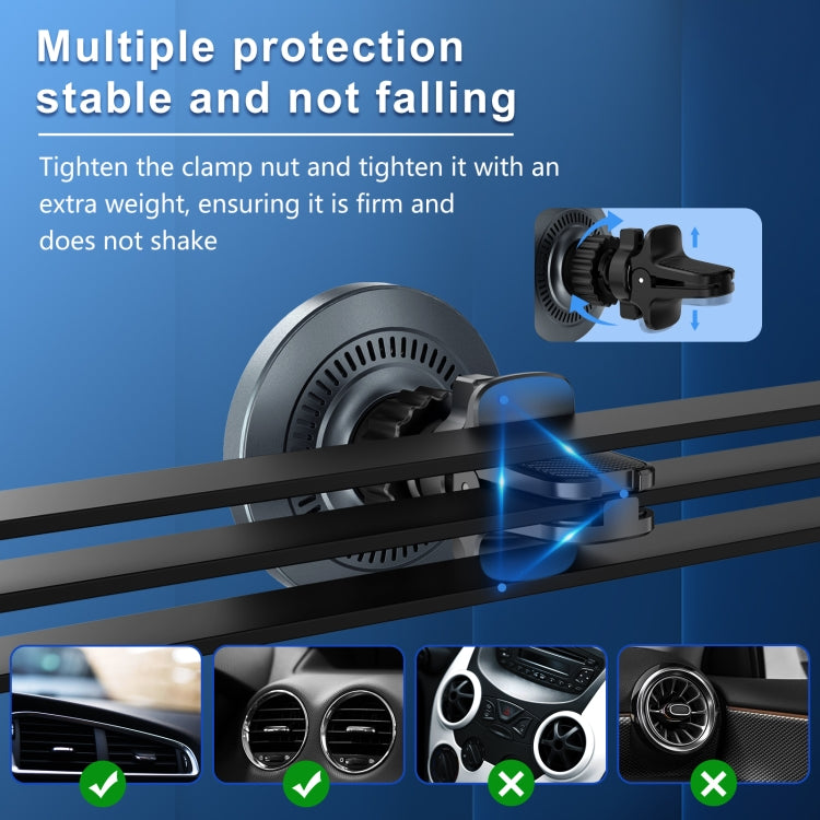 M68 15W Magnetic QI Standard Wireless Charging Car Holder(Dark Grey) - Wireless Charger Holders by PMC TechLife | Online Shopping South Africa | PMC TechLife | Buy Now Pay Later Mobicred