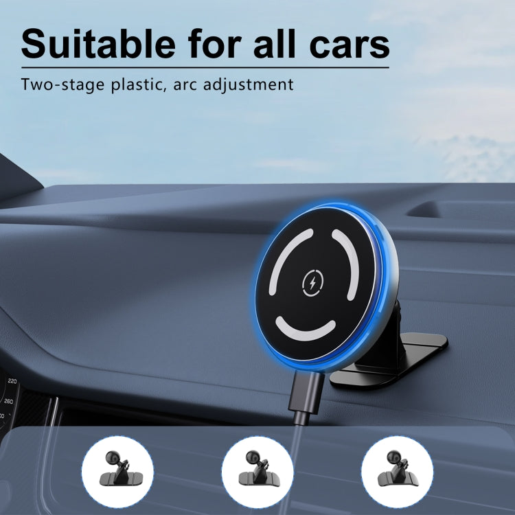 M68 15W Magnetic QI Standard Wireless Charging Car Holder(Dark Grey) - Wireless Charger Holders by PMC TechLife | Online Shopping South Africa | PMC TechLife | Buy Now Pay Later Mobicred