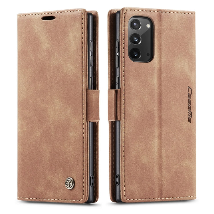 For Samsung Galaxy Note20 CaseMe Multifunctional Horizontal Flip Leather Case, with Card Slot & Holder & Wallet(Brown) - Galaxy Note20 Cases by CaseMe | Online Shopping South Africa | PMC Jewellery | Buy Now Pay Later Mobicred