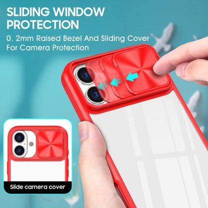 For iPhone 16 Pro Sliding Camshield Acrylic Hybrid TPU Phone Case(Red) - iPhone 16 Pro Cases by PMC Jewellery | Online Shopping South Africa | PMC Jewellery | Buy Now Pay Later Mobicred