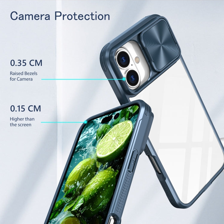 For iPhone 16 Pro Max Sliding Camshield Acrylic Hybrid TPU Phone Case(Navy Blue) - free shipping - PMC TechLife - Order now!