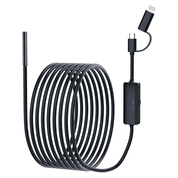 AN112 2 in 1 USB-C / Type-C + 8 Pin Interface 5.5mm HD Industry Endoscope, Length:5m Soft Tube -  by PMC TechLife | Online Shopping South Africa | PMC TechLife | Buy Now Pay Later Mobicred