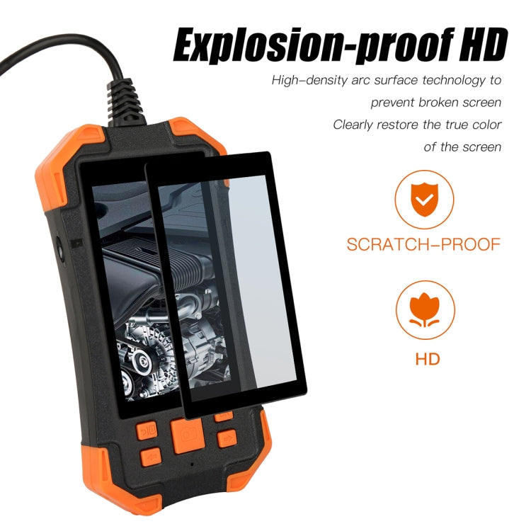 T20 4.3 inch IPS Screen 8mm Single Camera IP67 Waterproof Hard Cable Digital Endoscope, Length:3.5m(Black Orange) -  by PMC TechLife | Online Shopping South Africa | PMC TechLife | Buy Now Pay Later Mobicred