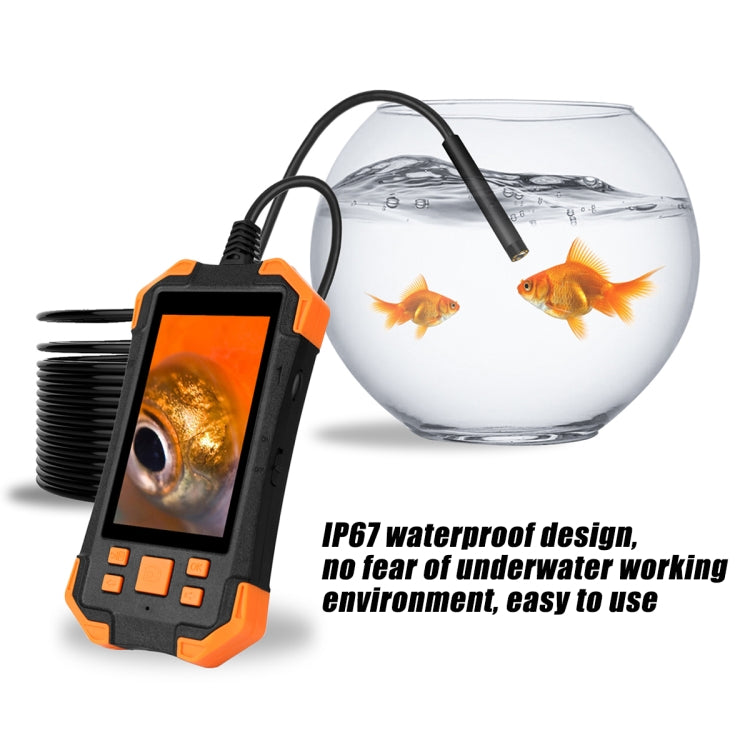 T20 4.3 inch IPS Screen 8mm Single Camera IP67 Waterproof Hard Cable Digital Endoscope, Length:5m(Black Orange) -  by PMC TechLife | Online Shopping South Africa | PMC TechLife | Buy Now Pay Later Mobicred
