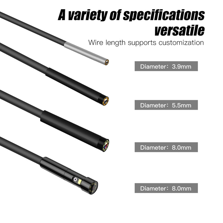 T20 4.3 inch IPS Screen 8mm Single Camera IP67 Waterproof Hard Cable Digital Endoscope, Length:10m(Black Orange) -  by PMC TechLife | Online Shopping South Africa | PMC TechLife | Buy Now Pay Later Mobicred
