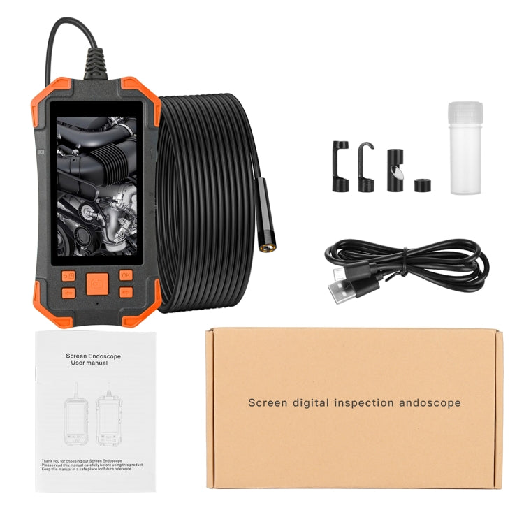 T20 4.3 inch IPS Screen 5.5mm Single Camera IP67 Waterproof Hard Cable Digital Endoscope, Length:2m(Black Orange) -  by PMC TechLife | Online Shopping South Africa | PMC TechLife | Buy Now Pay Later Mobicred