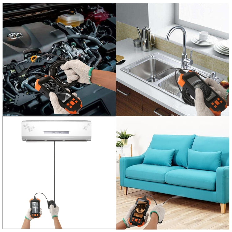 T20 4.3 inch IPS Screen 5.5mm Single Camera IP67 Waterproof Hard Cable Digital Endoscope, Length:1m(Black Orange) -  by PMC TechLife | Online Shopping South Africa | PMC TechLife | Buy Now Pay Later Mobicred