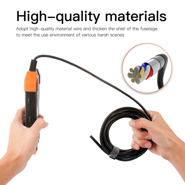 T20 4.3 inch IPS Screen 3.9mm Single Camera IP67 Waterproof Hard Cable Digital Endoscope, Length:5m(Black Orange) - free shipping - PMC TechLife - Order now!