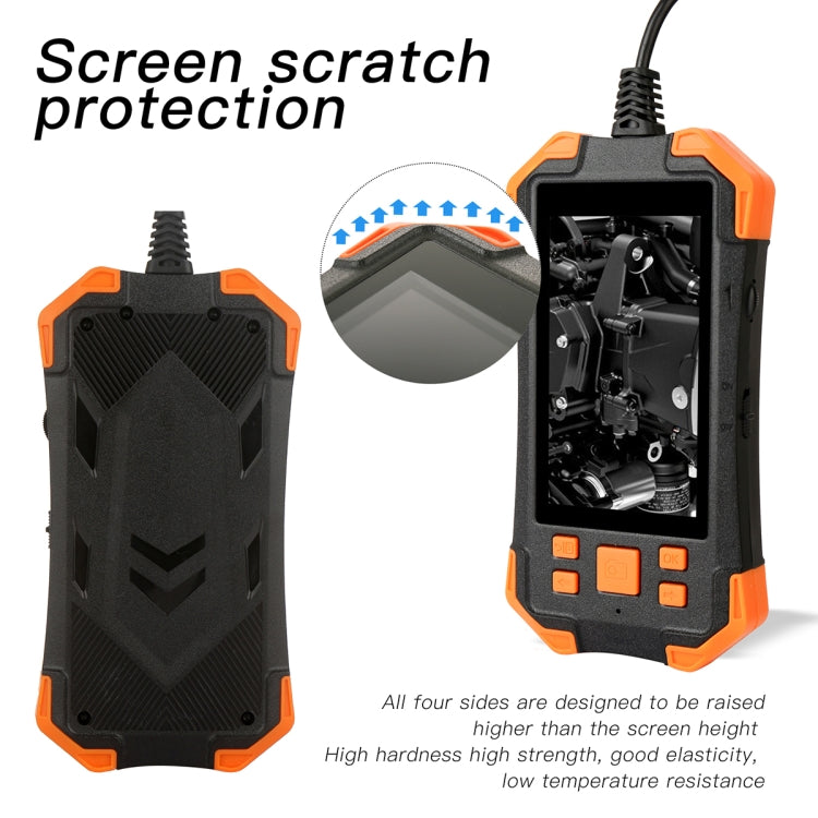 T20 4.3 inch IPS Screen 7.9mm Triple Camera IP67 Waterproof Hard Cable Digital Endoscope, Length:2m(Black Orange) -  by PMC TechLife | Online Shopping South Africa | PMC TechLife | Buy Now Pay Later Mobicred