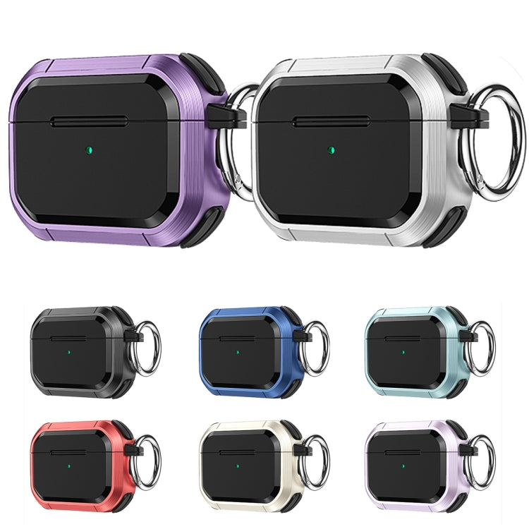 For AirPods 3 Armor TPU + PC Earbuds Box Protective Case with Metal Buckle(Dark Blue) - For AirPods 3 by PMC Jewellery | Online Shopping South Africa | PMC Jewellery | Buy Now Pay Later Mobicred