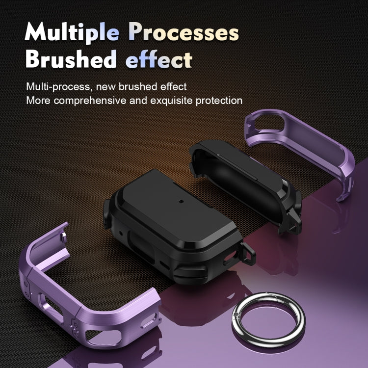 For AirPods Pro / Pro 2 Armor TPU + PC Earbuds Box Protective Case with Metal Buckle(Cyan) - For AirPods Pro 2 by PMC Jewellery | Online Shopping South Africa | PMC Jewellery | Buy Now Pay Later Mobicred