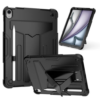 For iPad Air 11 2024 T Holder Robot Silicone Hybrid PC Tablet Case(Black) - iPad Air 11 2024 Cases by PMC Jewellery | Online Shopping South Africa | PMC Jewellery | Buy Now Pay Later Mobicred