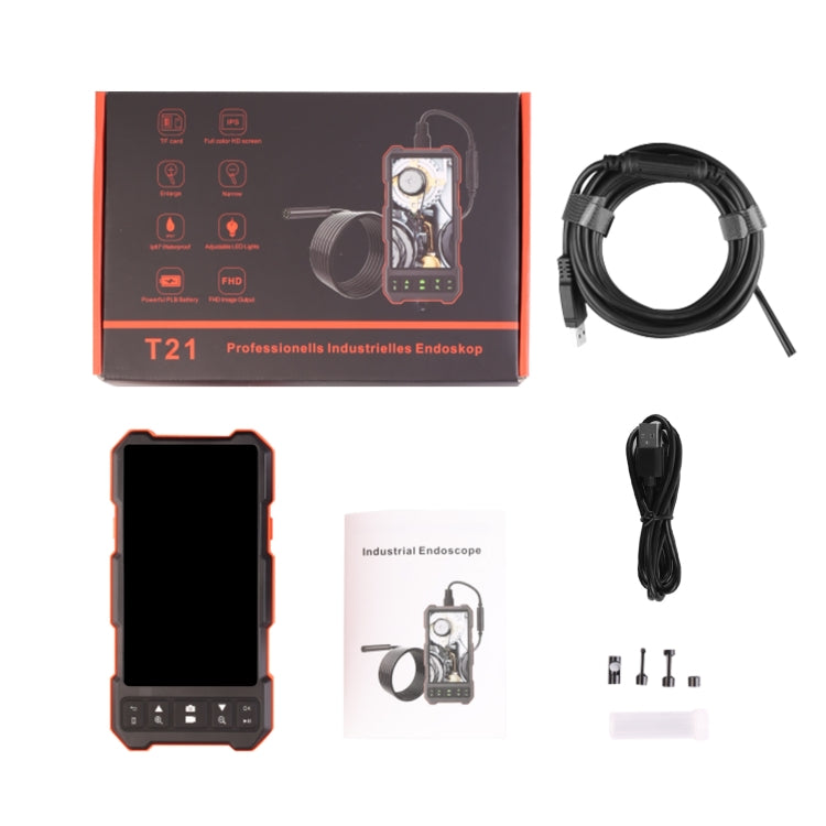 T21 4.5 inch IPS Color Screen 5.5mm Single Camera Split Hard Cable Industrial Endoscope, Length:5m(Black Red) -  by PMC Jewellery | Online Shopping South Africa | PMC Jewellery | Buy Now Pay Later Mobicred